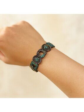 Steampunk Heart Frame Bracelet Patina Jewelry